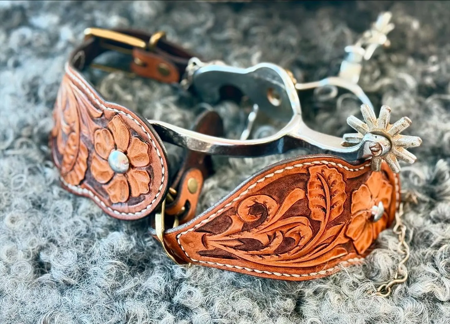 Tooled Spur Straps