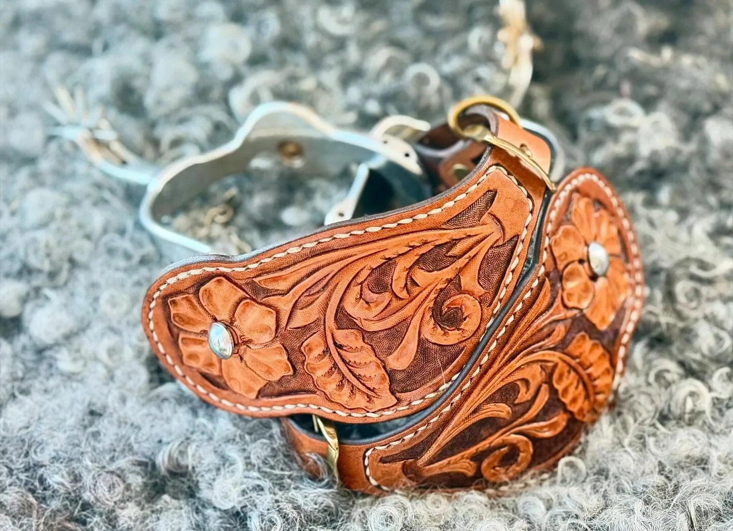 Tooled Spur Straps — 2